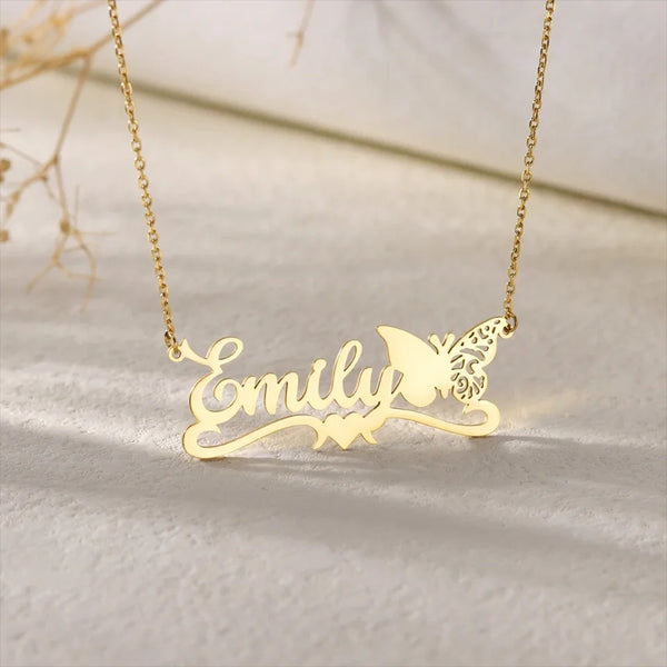 Butterfly Name Necklace HNS Studio Canada 