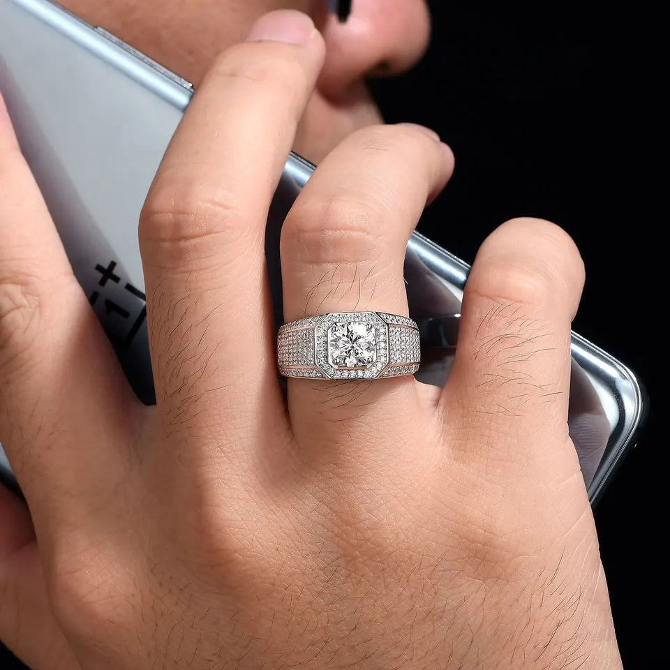 Men's Sterling Silver Wedding Ring HNS Studio Canada 