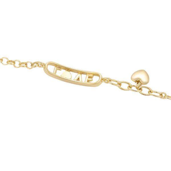 Gold Love Bracelet with Heart Charm