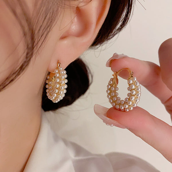 Pearl Hoop Earrings