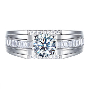 Timeless Elegance Sterling Silver Men's Engagement Ring