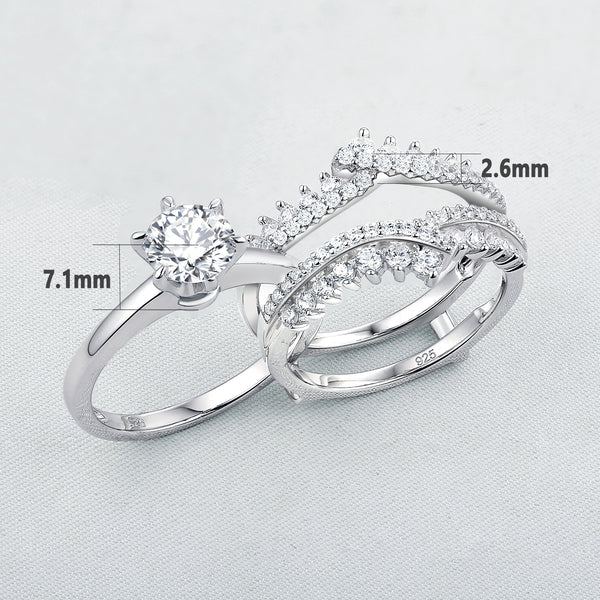 Sterling Silver Women's Wedding Ring Set HNS Studio Canada 