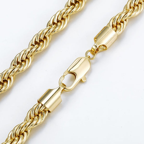 10mm Thick Gold Rope Chain Necklace HNS Studio Canada 