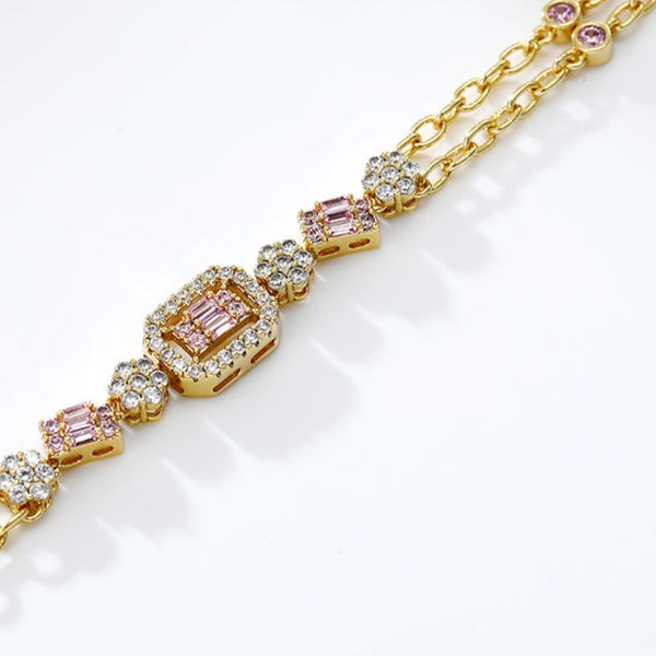 Bracelet with Zircon Gemstone for Her 18K Gold Plated
