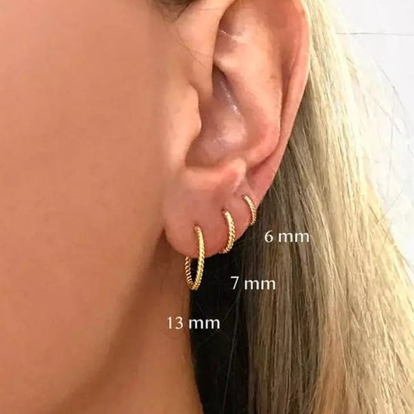 Sterling Silver Hoop Earrings Twisted HNS Studio Canada 