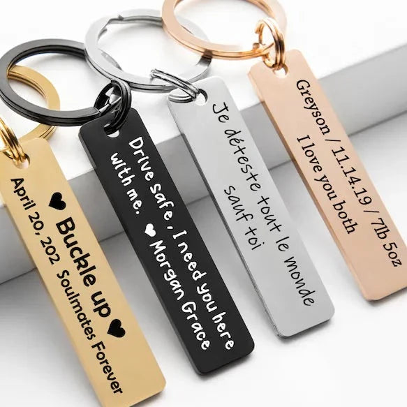 Engraved Metal Personalized Keychain HNS Studio Canada 