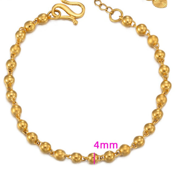 24k Shiny Gold Plated Ball Bracelet HNS Studio Canada 