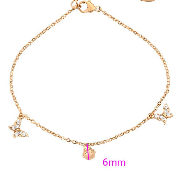 Dainty Butterfly Anklet or Bracelet- Gold Plated HNS Studio Canada 