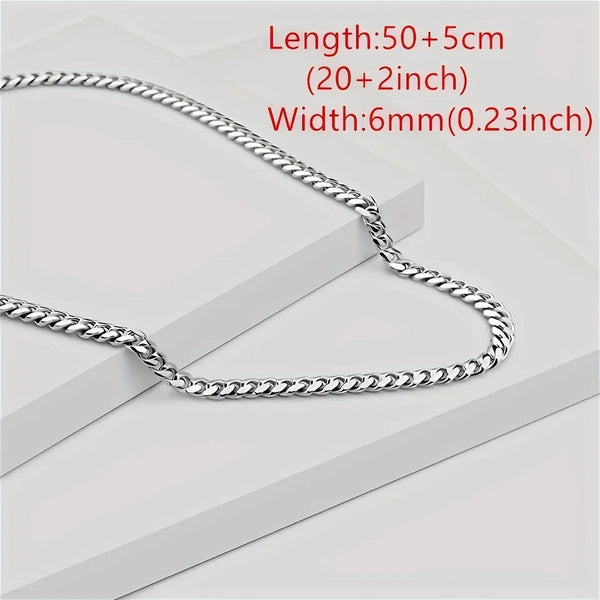Stainless Steel Cuban Chain Necklace-  Dad Gift