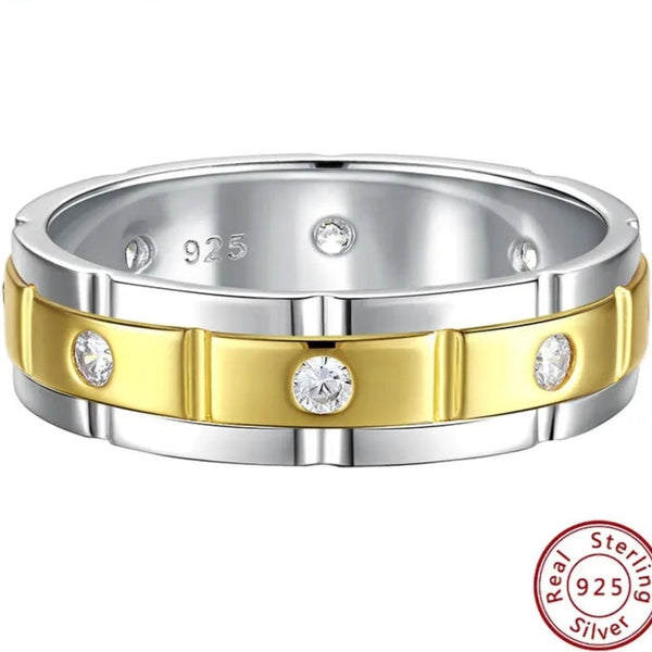 Men's Gold and Silver Promise Ring