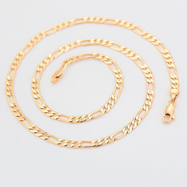 18K Gold Plated Figaro Chain Necklace