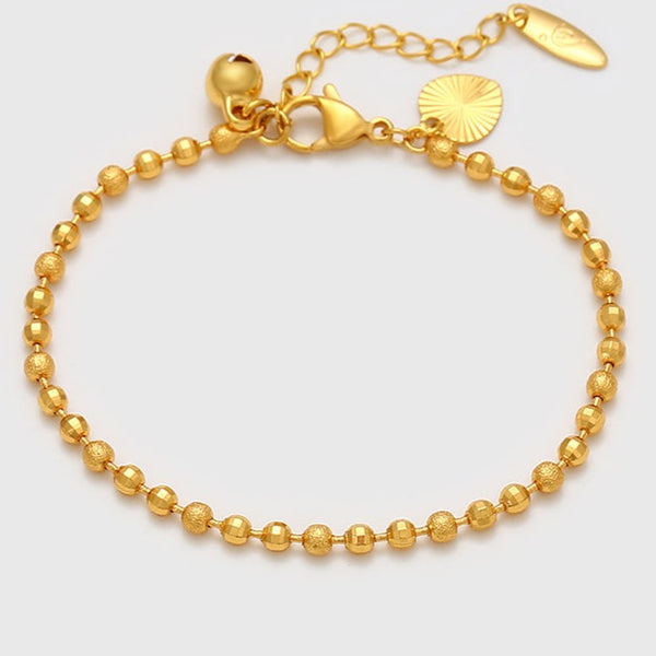 24k Gold Plated Anklet with Heart-Kids Size HNS Studio Canada 