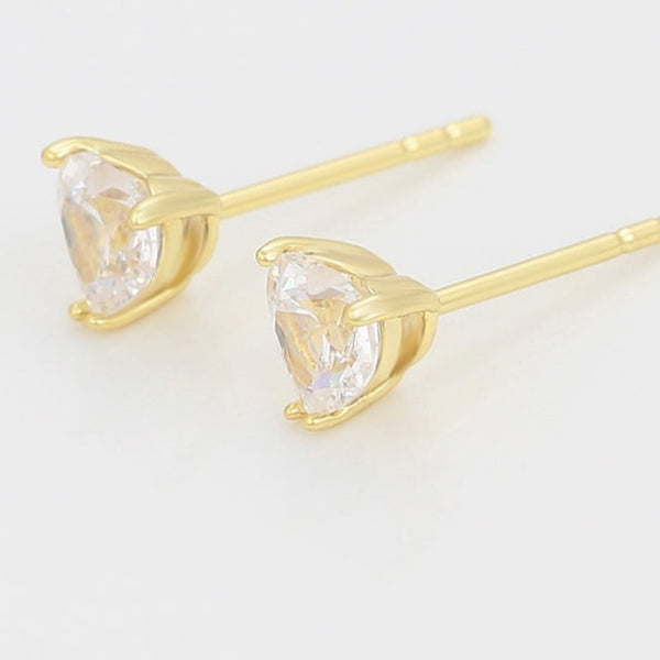 Heart 14k Gold Plated Stud Earrings HNS Studio Canada 