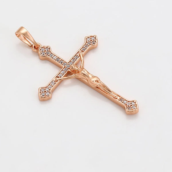 Jesus Crucifix Cross Pendant in Rose Gold HNS Studio Canada 
