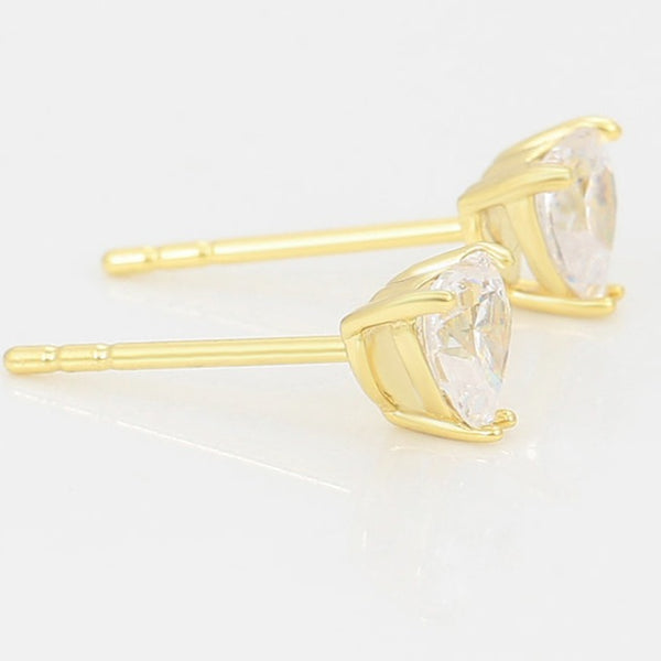 Heart 14k Gold Plated Stud Earrings HNS Studio Canada 