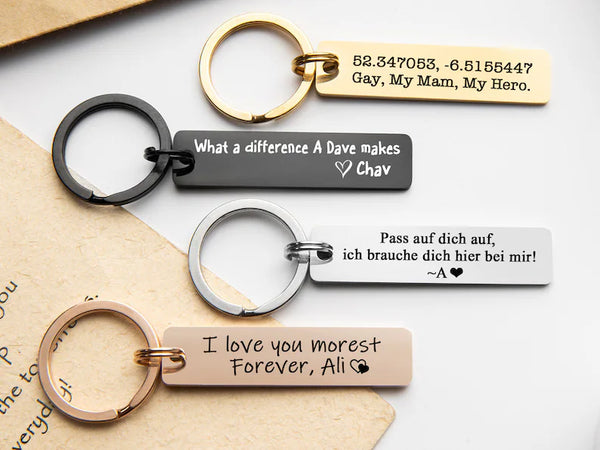 Engraved Metal Personalized Keychain HNS Studio Canada 