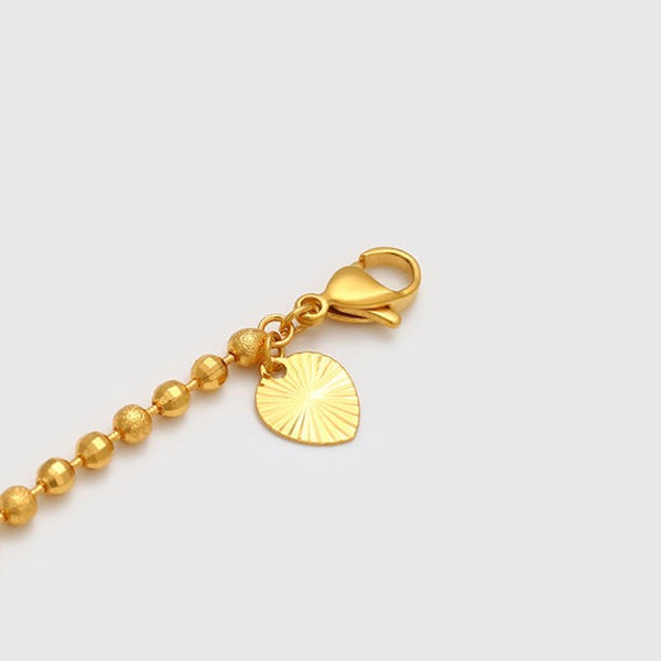 24k Gold Plated Anklet with Heart-Kids Size HNS Studio Canada 