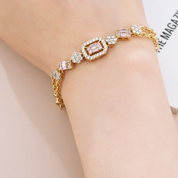 Bracelet with Zircon Gemstone for Her 18K Gold Plated HNS Studio Canada 