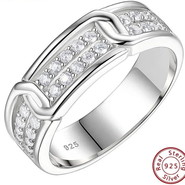 Sterling Silver Promise Ring for Men.