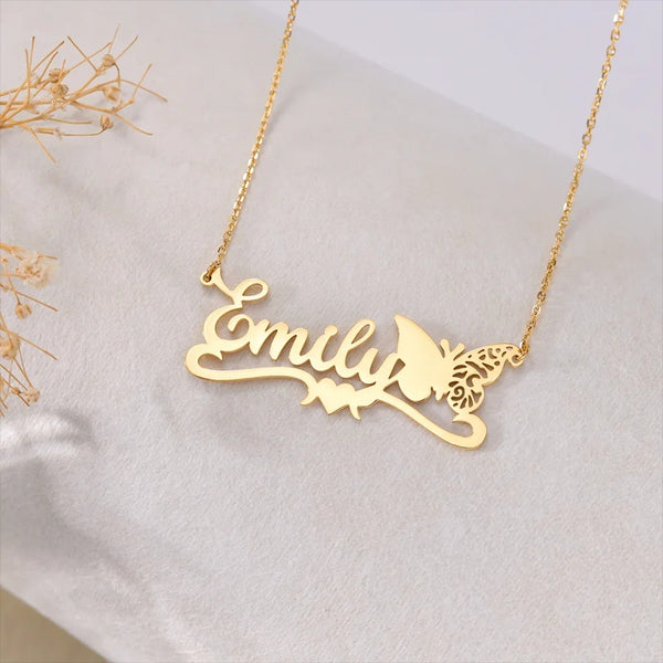 Butterfly Name Necklace HNS Studio Canada 