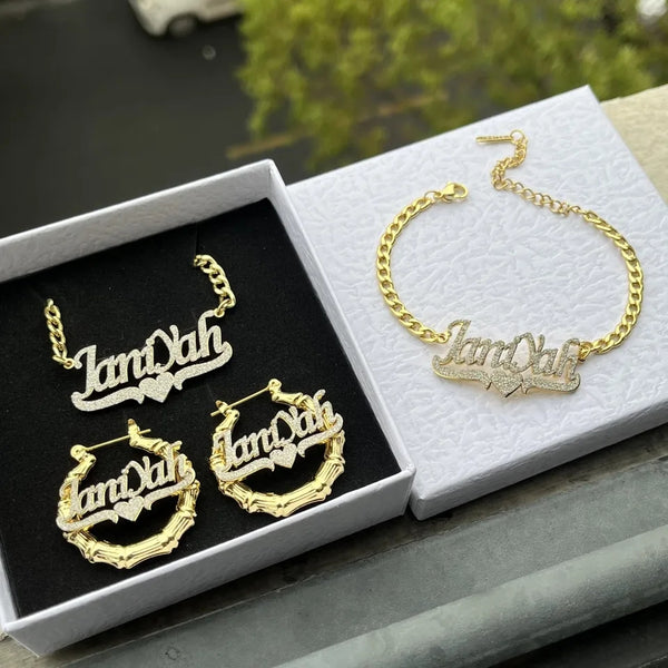 Personalized Jewelry Set with Bling HNS Studio Canada 