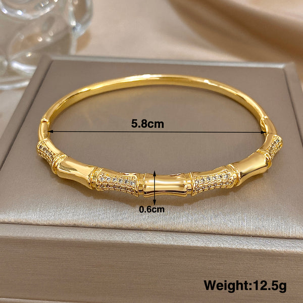 18K Gold Plated Bamboo Bangle HNS Studio Canada 