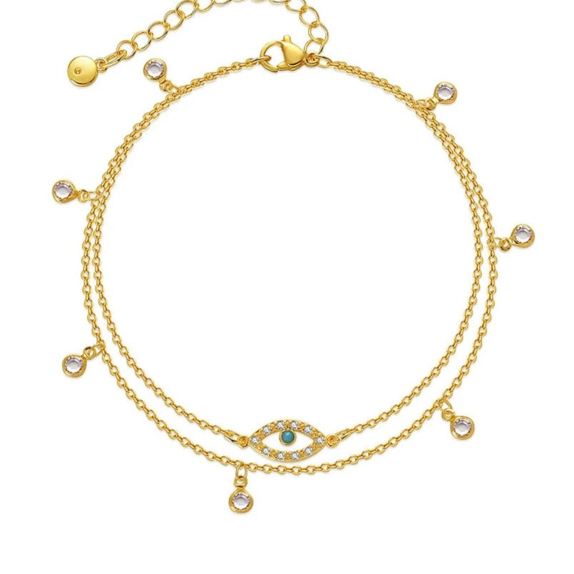 Evil Eye Two Layers Anklet HNS Studio Canada 