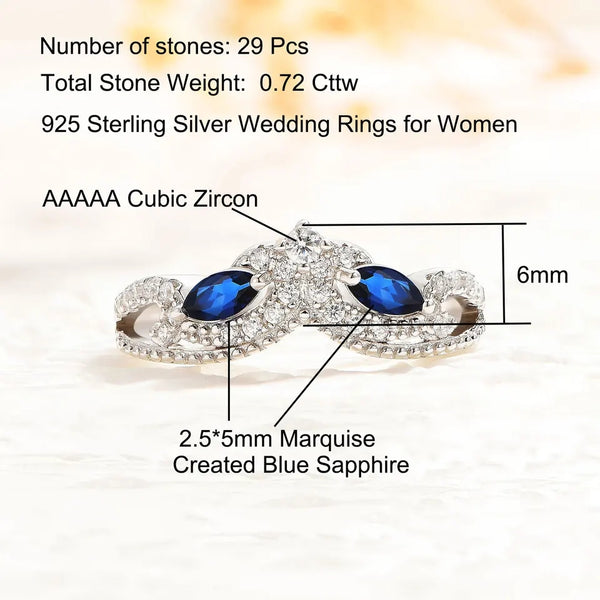 Blue Sapphire Eternity Band For Women HNS Studio Canada 