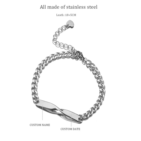 Custom Names Infinity Couple Bracelets Set HNS Studio 