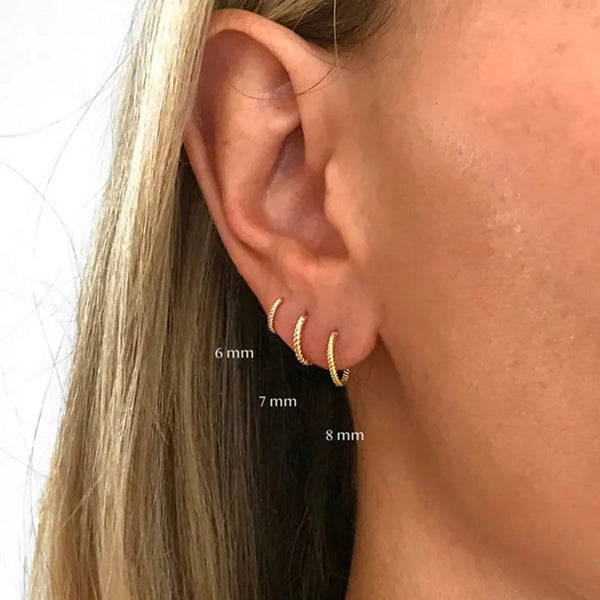 Sterling Silver Hoop Earrings Twisted HNS Studio Canada 