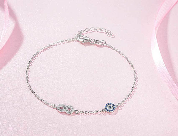 Elegant Infinity Evil Eye Charm Bracelet for Protection & Good Fortune