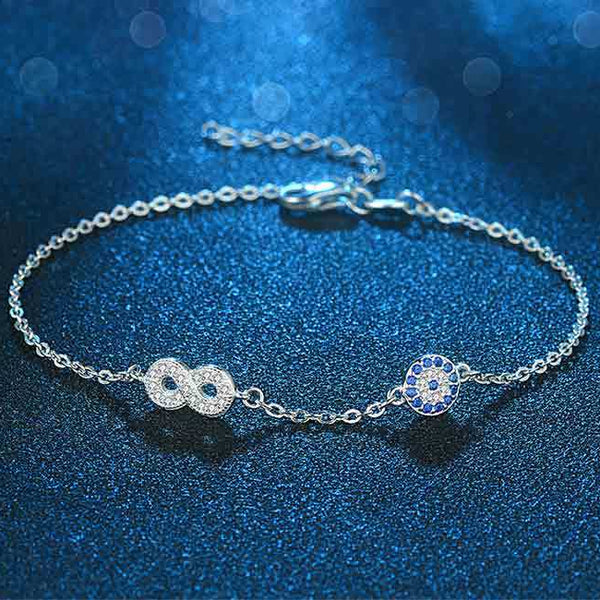 Elegant Infinity Evil Eye Charm Bracelet for Protection & Good Fortune