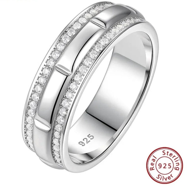 Sterling Silver Men Promise Ring Band