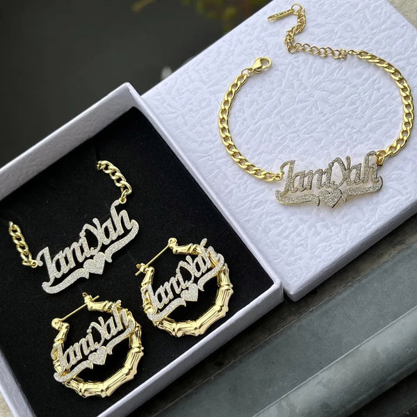 Personalized Jewelry Set with Bling HNS Studio Canada 