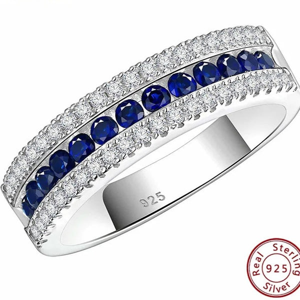 Eternity Sapphire Band 925 Sterling Silver HNS Studio Canada 