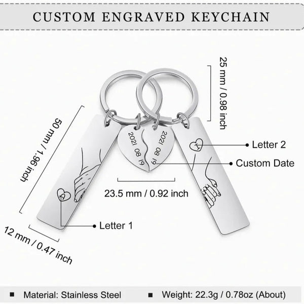 Custom Couple Keychain Set HNS Studio Canada 