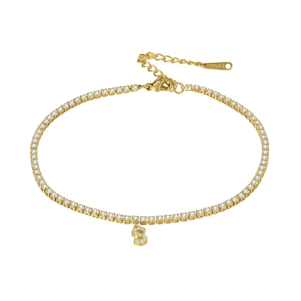 Personalized Sparkle Initial Anklet HNS Studio Canada 