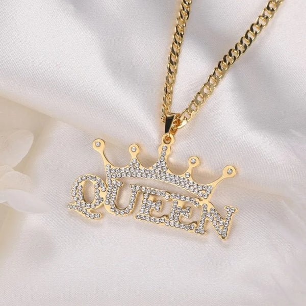 Crown Name Necklace with Zirconia HNS Studio Canada 