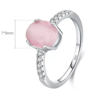 Pink Opal Ring 925 Sterling Silver HNS Studio Canada 