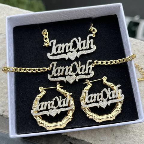 Personalized Jewelry Set with Bling HNS Studio Canada 