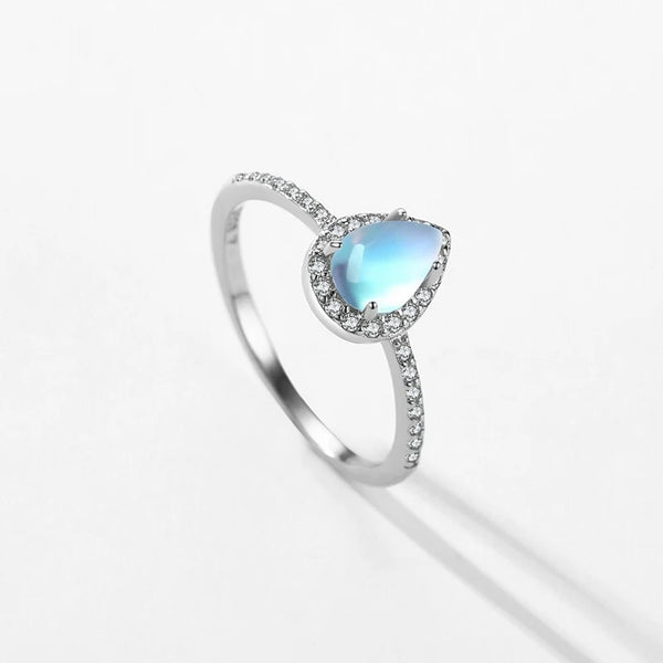 Pear Moonstone Ring 925 Sterling Silver HNS Studio Canada 