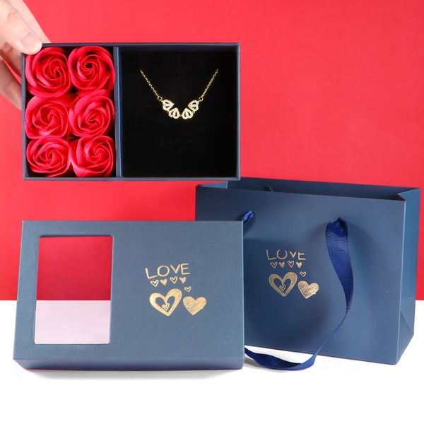 Clover Hearts Necklace - With Gift Box