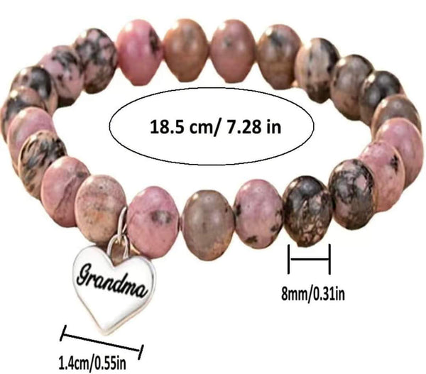 Pink Beads Bracelet For Sister, Mom , Nana and More HNS Studio Canada 