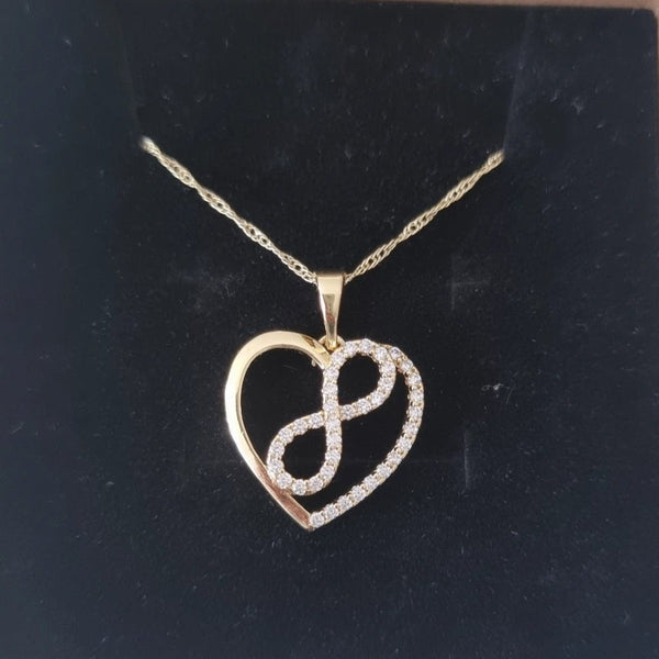 Gold-Filled Heart Necklace with Infinity Symbol – Timeless Elegance