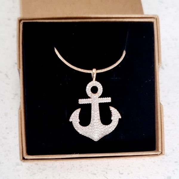 Gold Sea Anchor Necklace