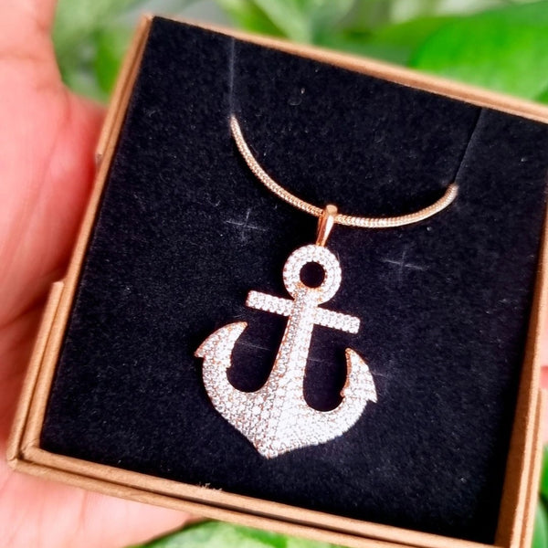 Gold Sea Anchor Necklace