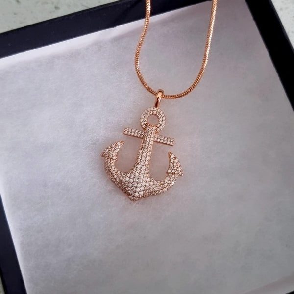 Gold Sea Anchor Necklace