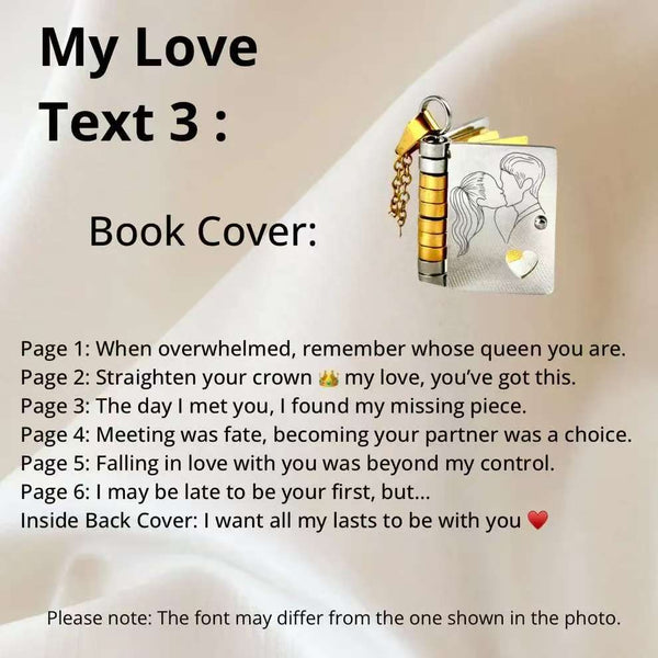 Personalized Book Necklace for Girlfriend – Love Story Pendant