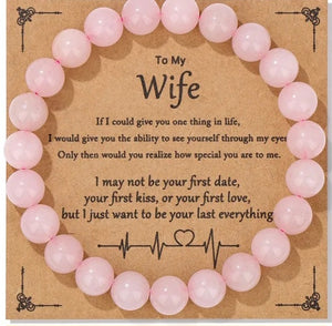 Rose Quartz Beads Bracelets For Wife and Husband HNS Studio Canada 