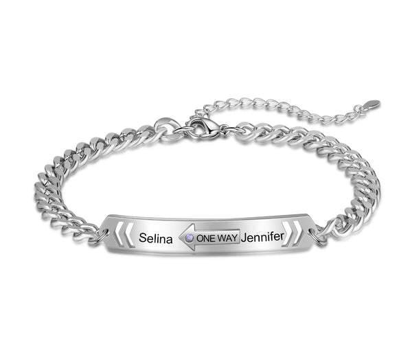 Personalized Couples Matching Bracelets Stainless Steel HNS Studio Canada 